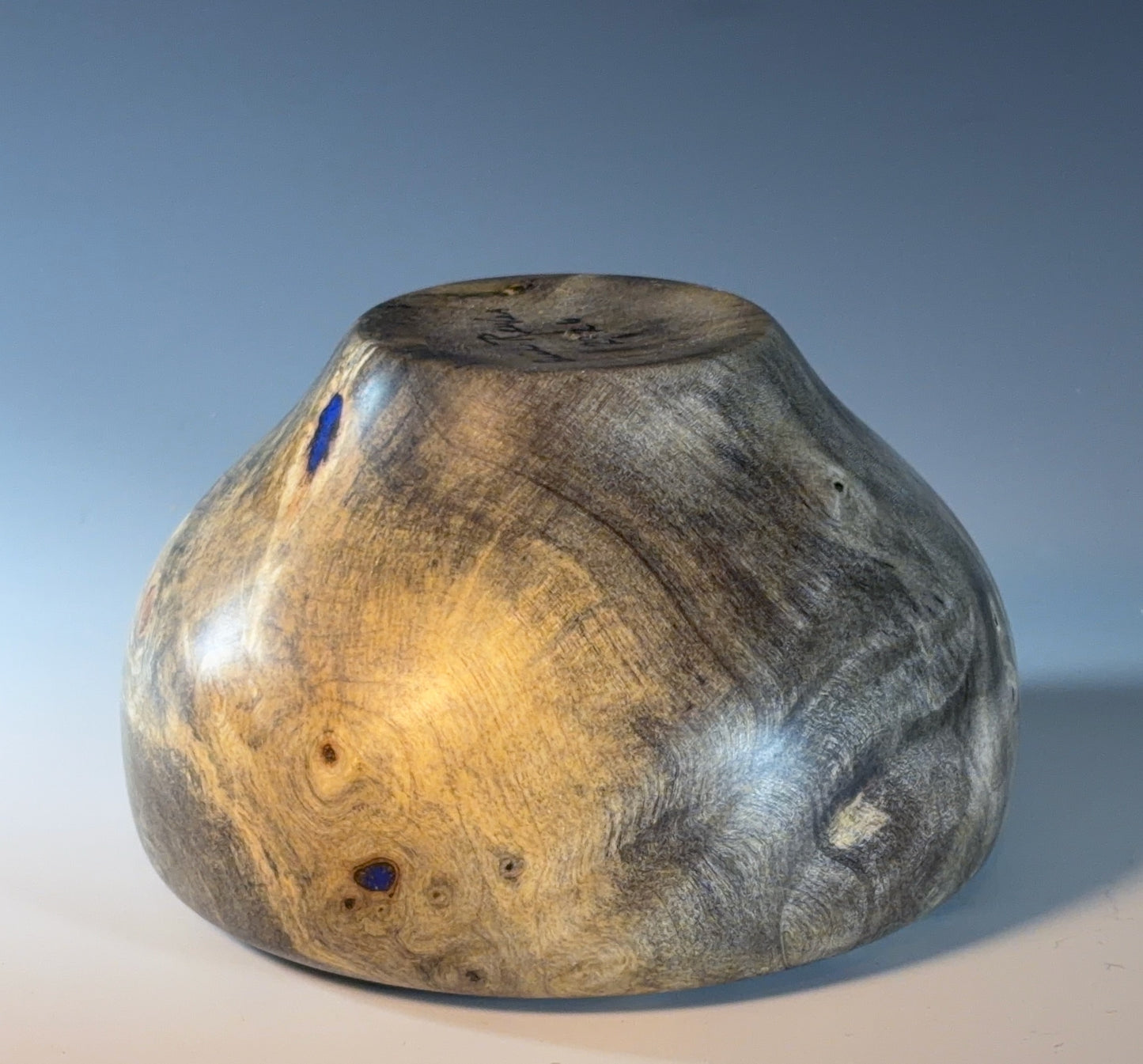 POTPOURRI POT TURNED FROM BUCKEYE BURL, WITH PEWTER LID