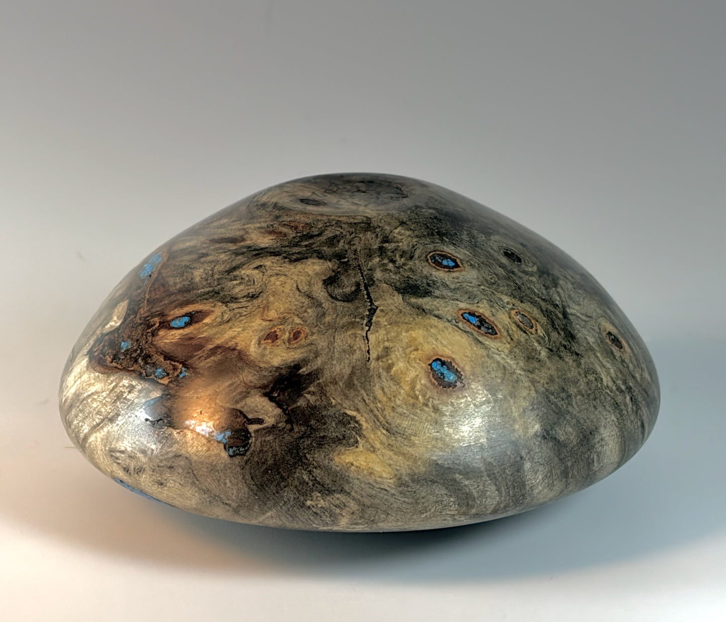 HOLLOW FORM TURNED FROM BUCKEYE BURL