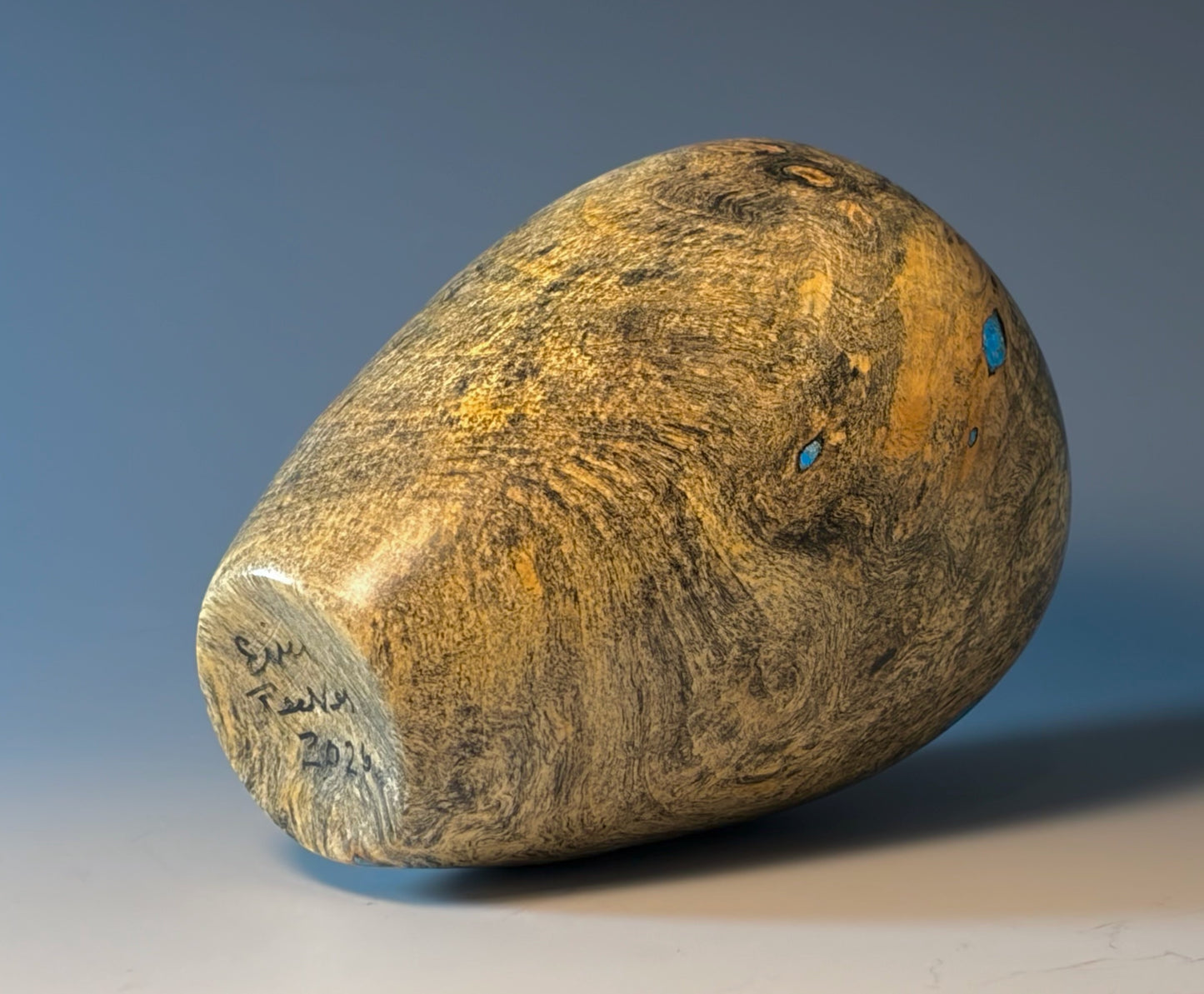 HOLLOW FORM TURNED FROM BUCKEYE BURL (2)