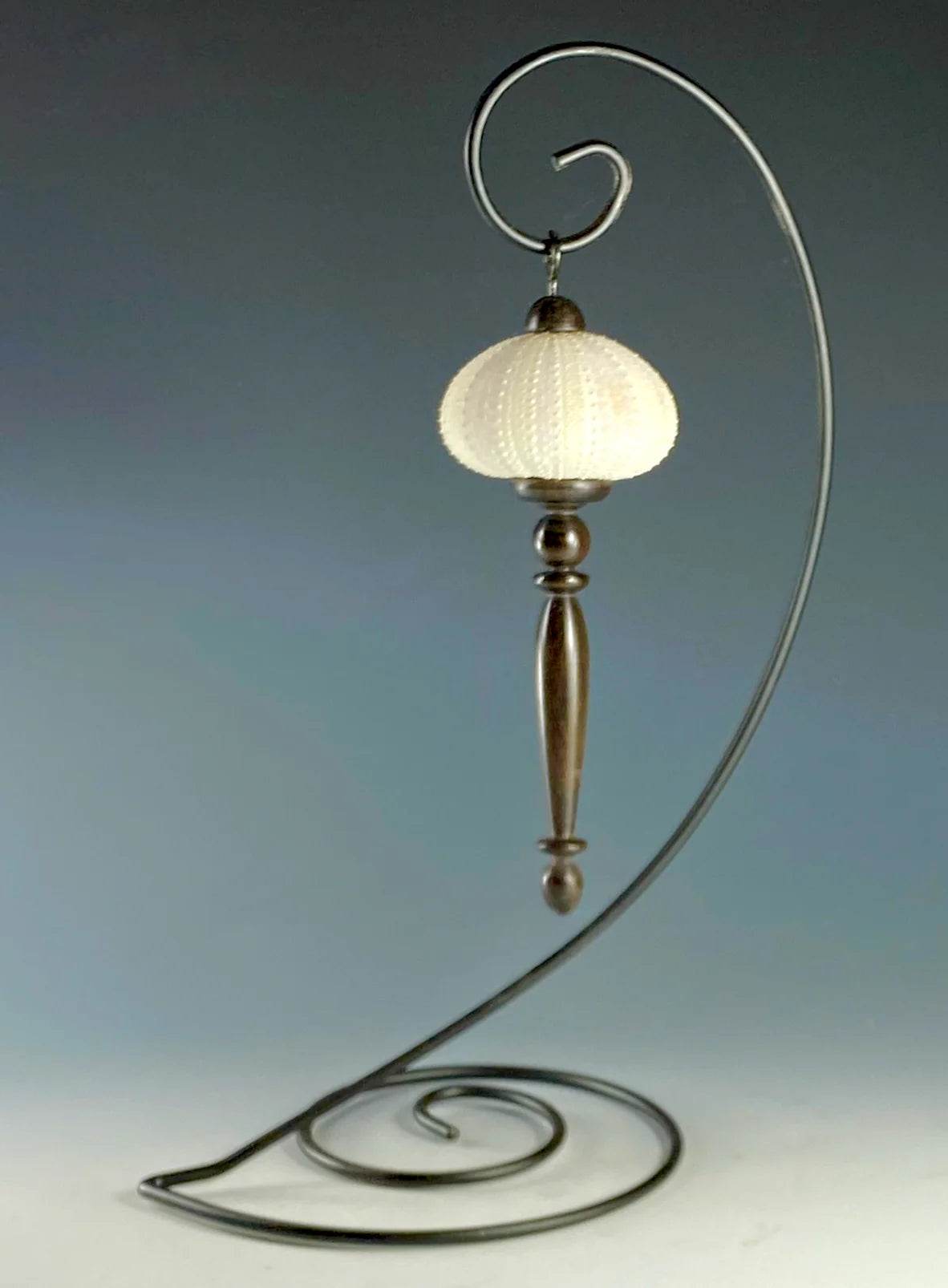 DISPLAY PIECE FASHIONED FROM SEA URCHIN AND AFRICAN BLACKWOOD