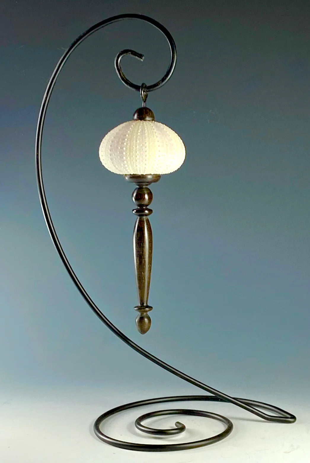 DISPLAY PIECE FASHIONED FROM SEA URCHIN AND AFRICAN BLACKWOOD