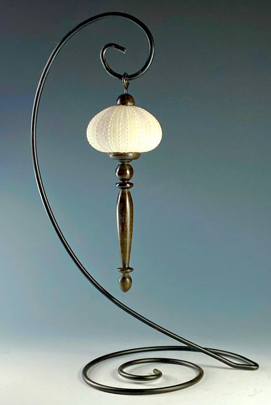 DISPLAY PIECE FASHIONED FROM SEA URCHIN AND AFRICAN BLACKWOOD