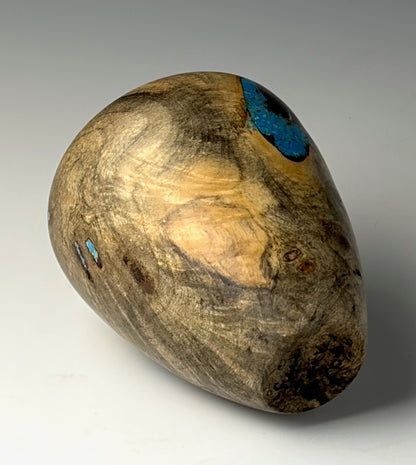 HOLLOW VASE FORM TURNED FROM BUCKEYE BURL