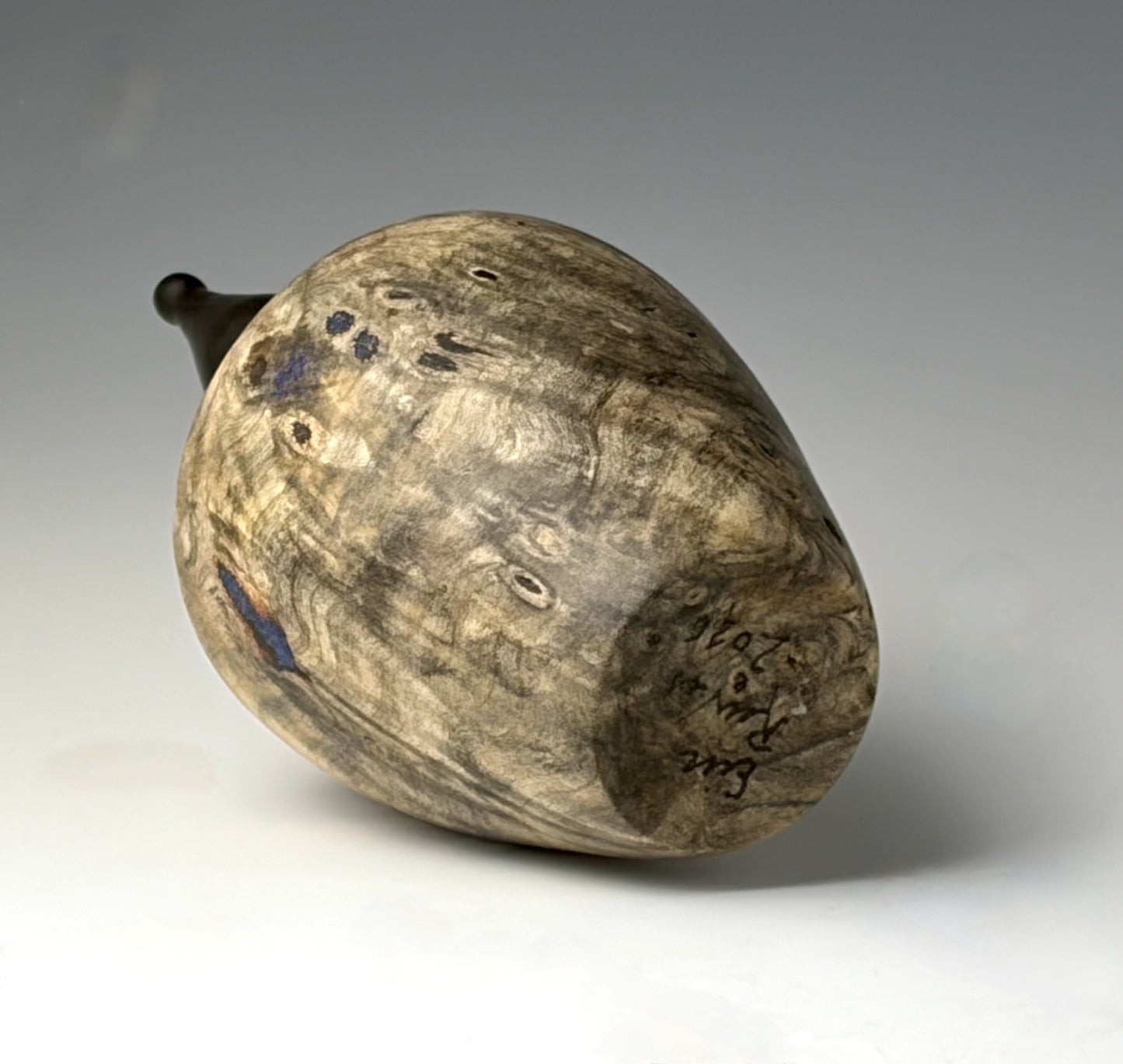 SMALL VESSEL OF BUCKEYE BURL AND AFRICAN BLACKWOOD