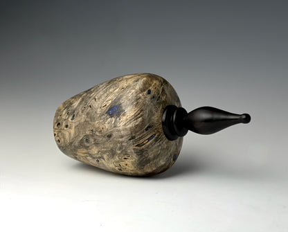 SMALL VESSEL OF BUCKEYE BURL AND AFRICAN BLACKWOOD