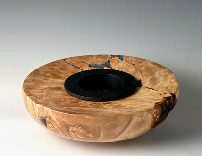 ICKEBANA TURNED FROM MAPLE BURL, with water-holding pin barrel [3]