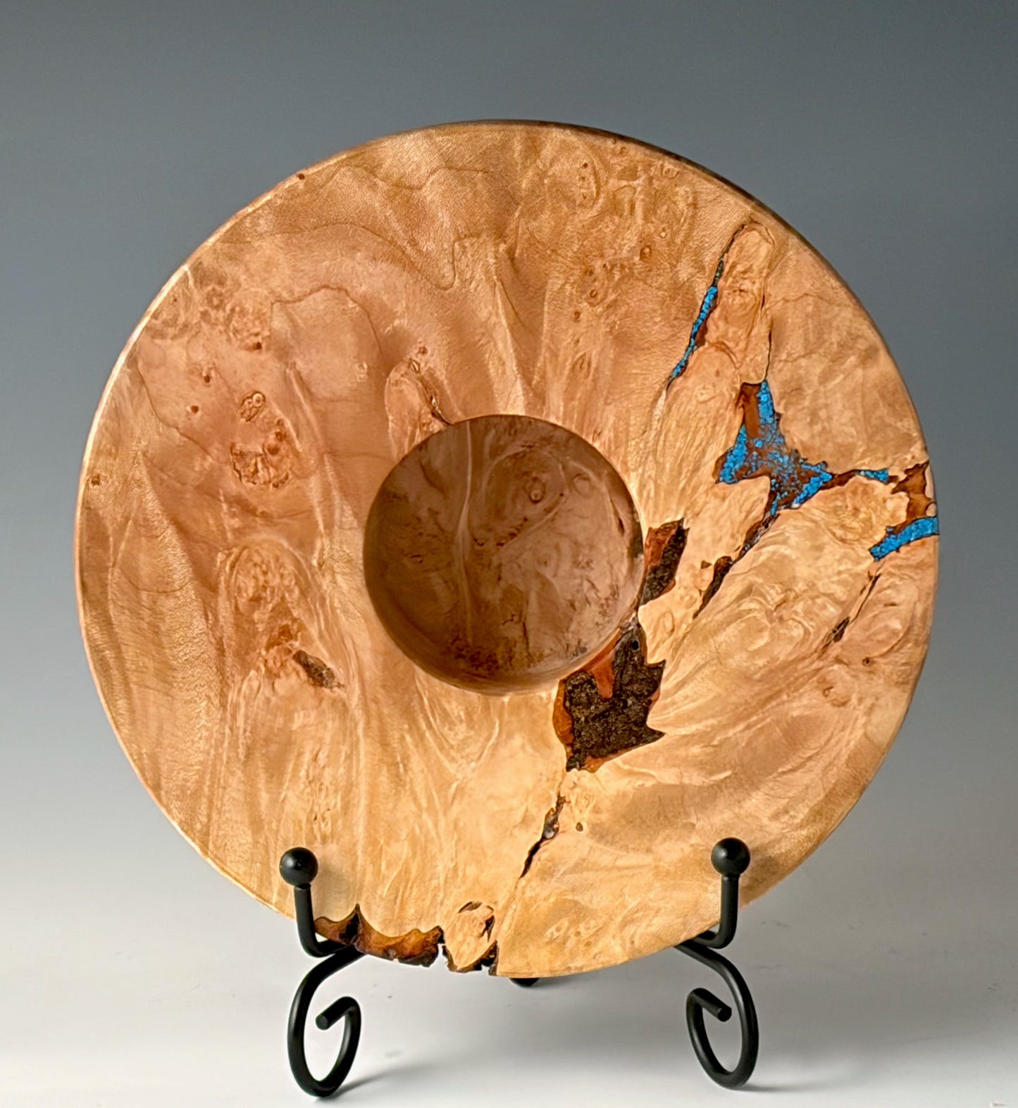 ICKEBANA TURNED FROM MAPLE BURL, with water-holding pin barrel [3]