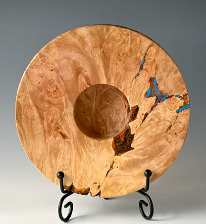 ICKEBANA TURNED FROM MAPLE BURL, with water-holding pin barrel [3]