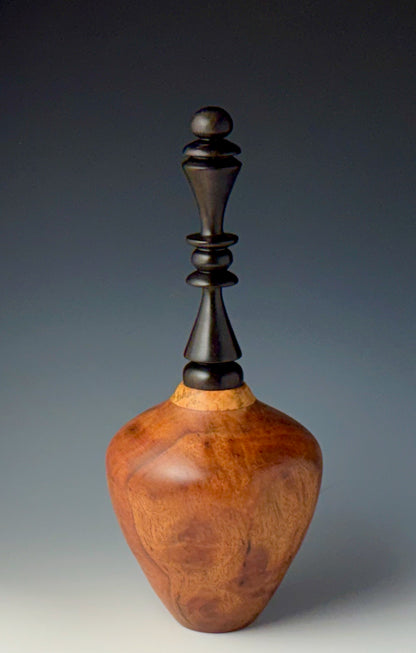 VESSEL TURNED FROM CAMPHOR BURL, MAIDOU BURL, AFRICAN BLACKWOOD