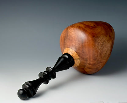 VESSEL TURNED FROM CAMPHOR BURL, MAIDOU BURL, AFRICAN BLACKWOOD