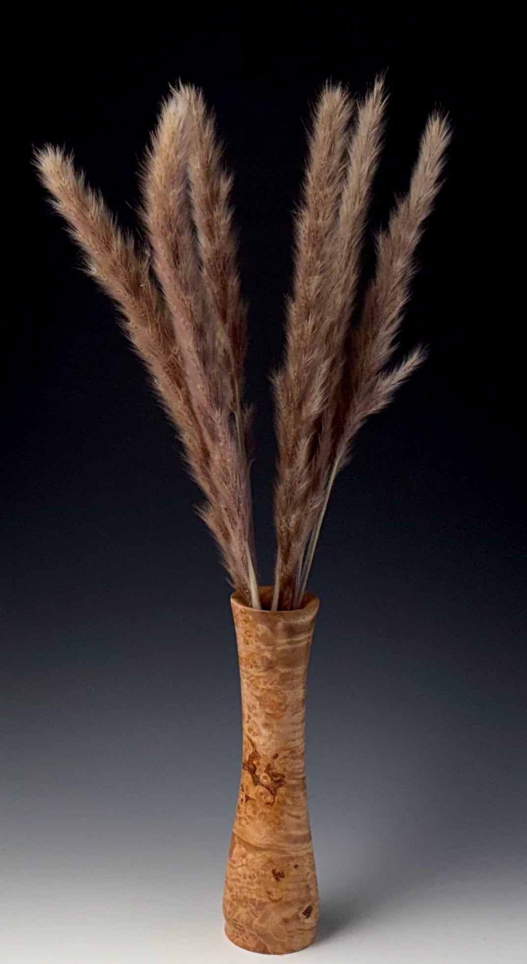 TWIG VASE TURNED FROM FINE MAPLE BURL