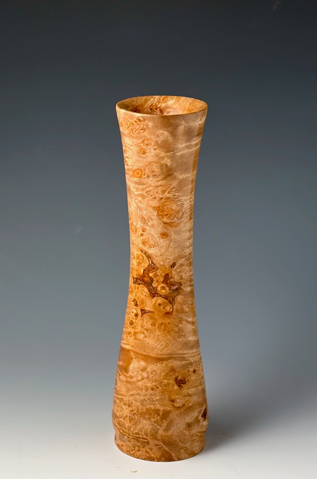 TWIG VASE TURNED FROM FINE MAPLE BURL