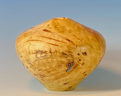 HOLLOW FORM TURNED FROM BUCKEYE BURL, 4" dia x 3.5" high