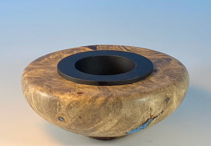 ICKEBANA TURNED FROM BUCKEYE BURL, WITH WATER-HOLDING PIN BARREL