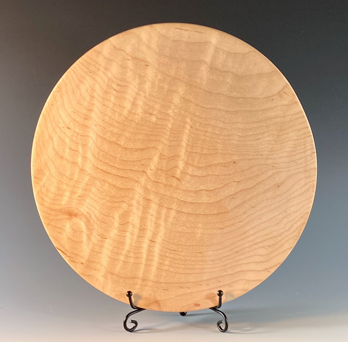 FIGURED SIVLER MAPLE DISPLAY TURNING WITH COCOBOLO ROSEWOOD FOOT