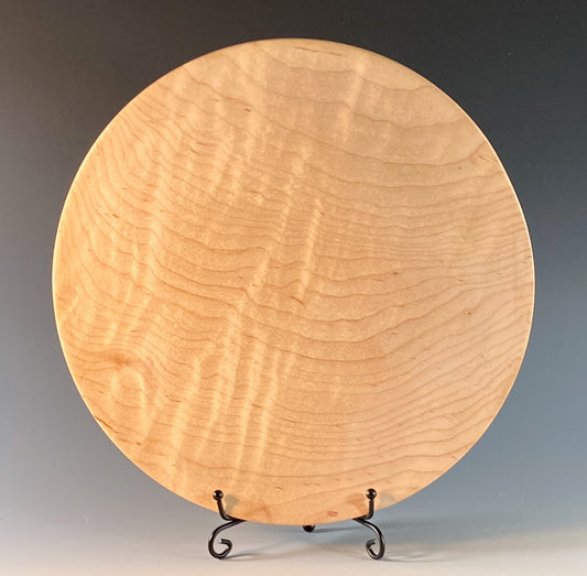 FIGURED SIVLER MAPLE DISPLAY TURNING WITH COCOBOLO ROSEWOOD FOOT