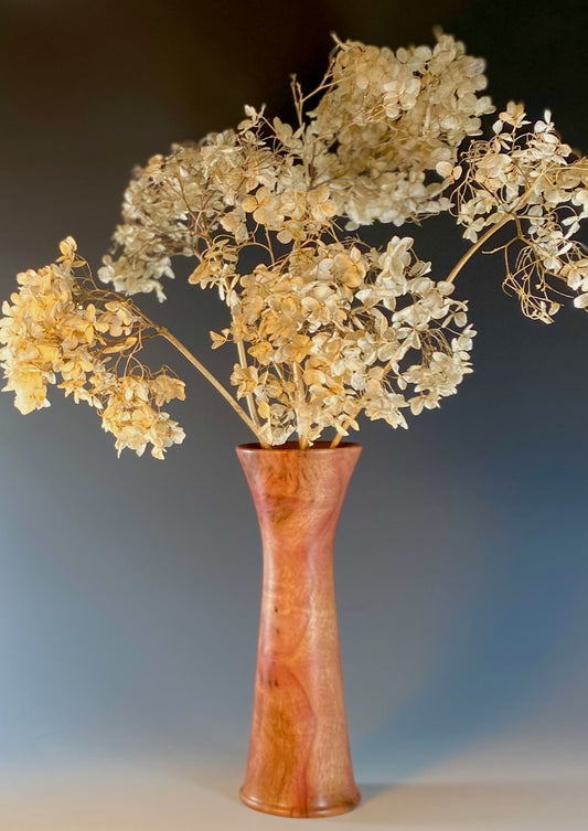 TALL TWIG VASE TURNED FROM CAMPHOR BURL