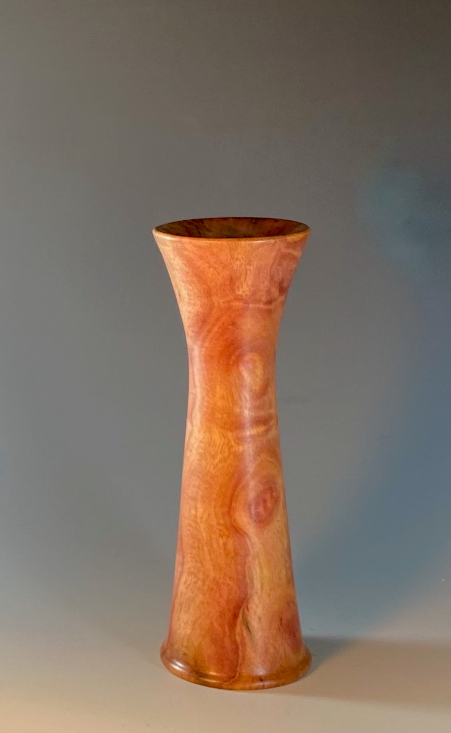 TALL TWIG VASE TURNED FROM CAMPHOR BURL