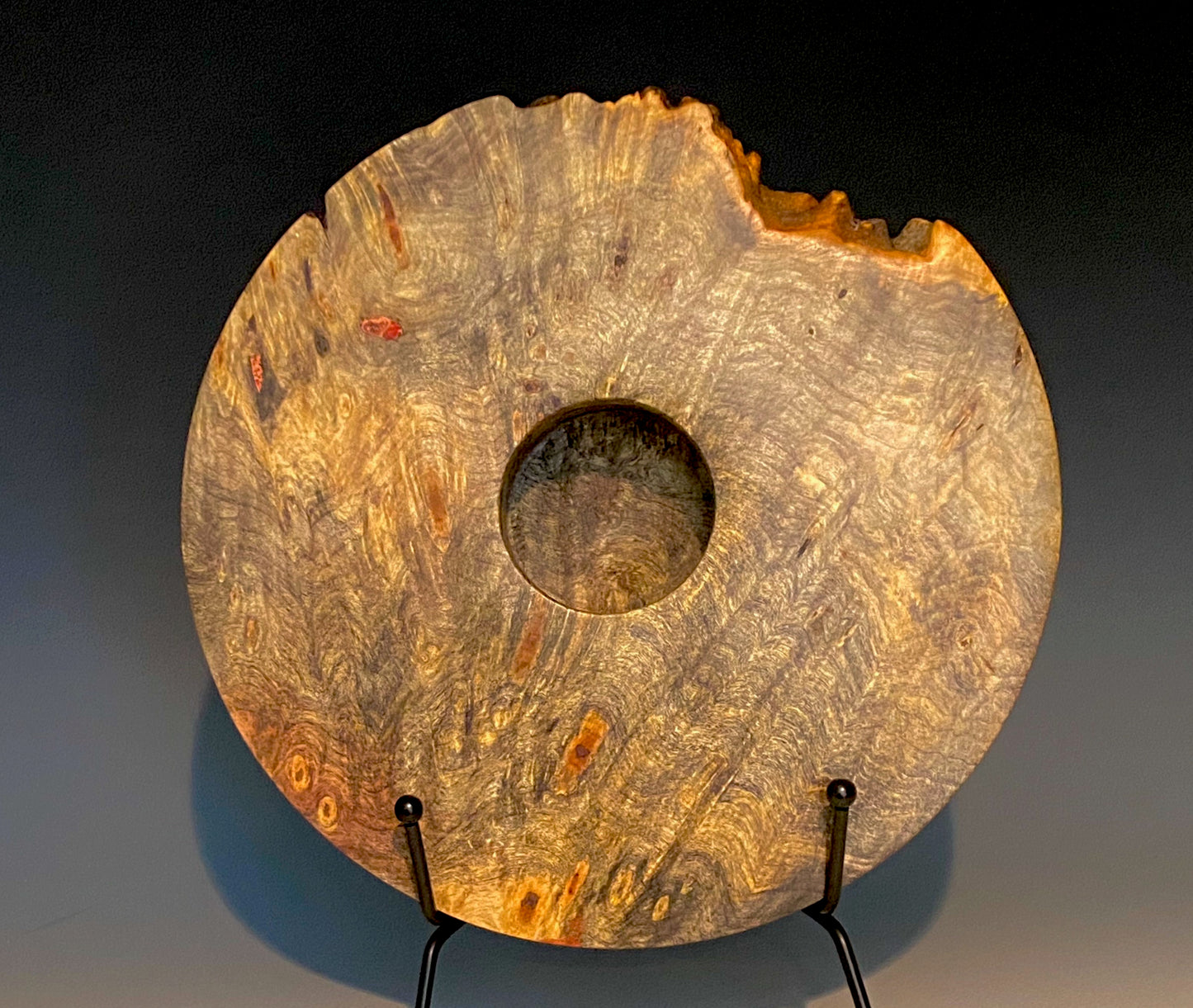 ICKEBANA TURNED FROM BUCKEYE BURL,WITH NATURAL EDGE