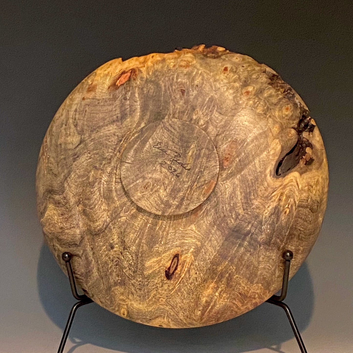 ICKEBANA TURNED FROM BUCKEYE BURL,WITH NATURAL EDGE
